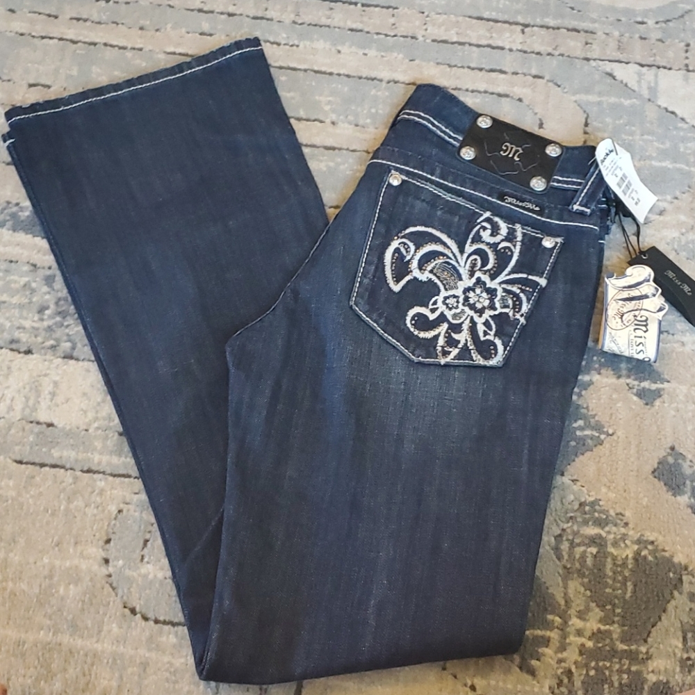Miss Me Fleur De Lis Bootcut Jean